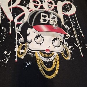 Black Graphic Tee with Cartoon Design